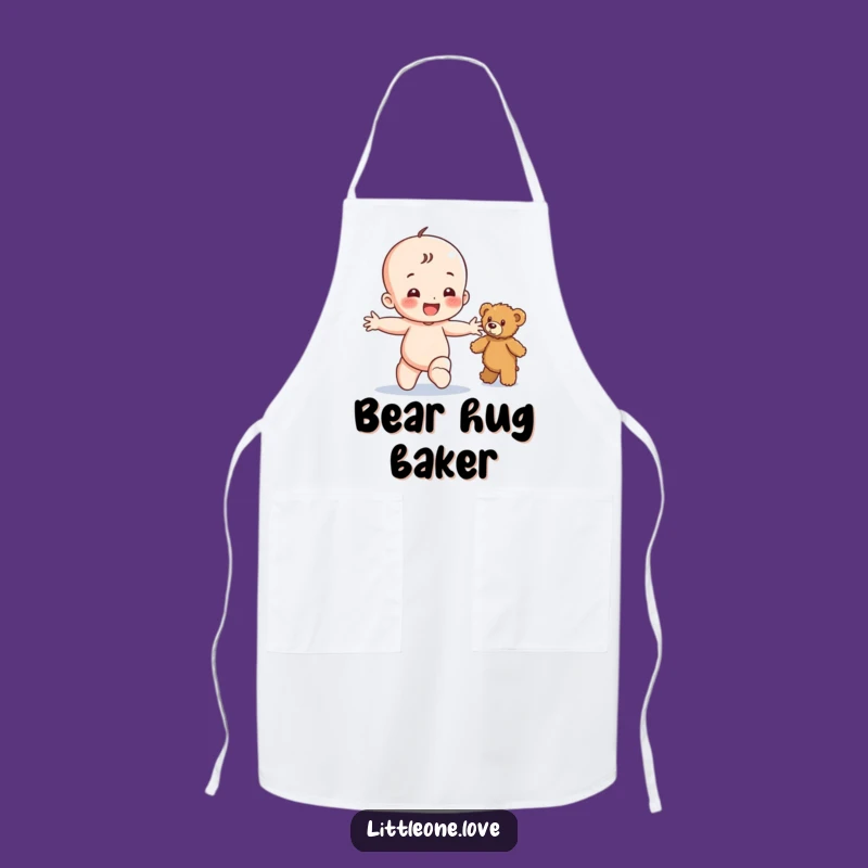 Funny Happy Baby Teddy Bear Apron - Toddler Chef Kitchen Wear, Hilarious Funny Gift for Cooks