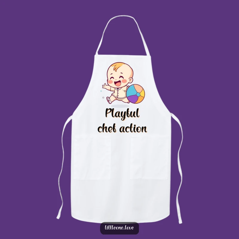 Funny Toddler Ball Chase Apron: Playful Kid Kitchen Fun Gift