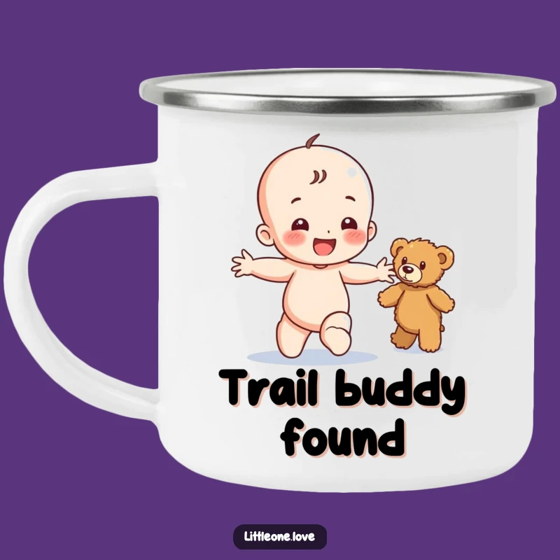Funny Happy Baby Teddy Bear Camping Mug - Durable Toddler Cup, Great Funny Gift for Outdoor Fun