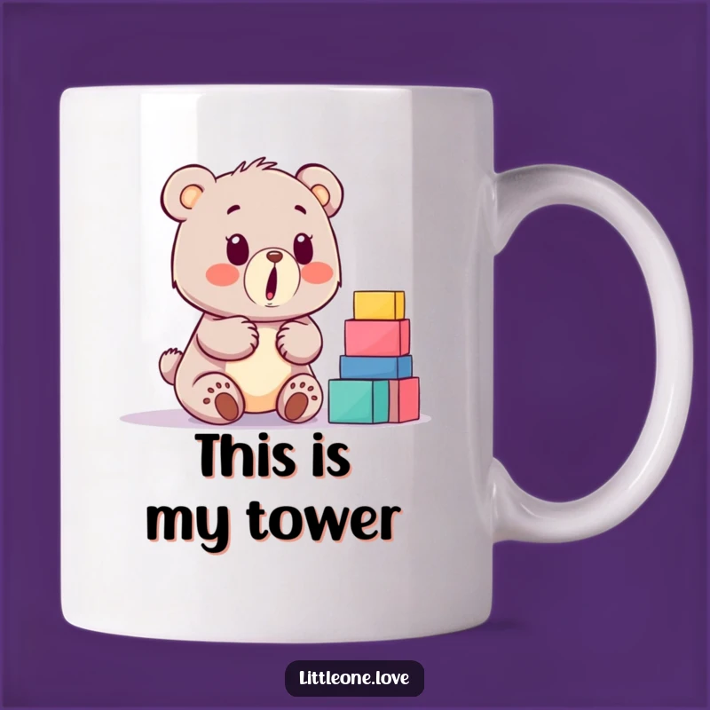 Funny Baby Bear Building Blocks Mug: Adorable Surprise Gift for Bear Lovers
