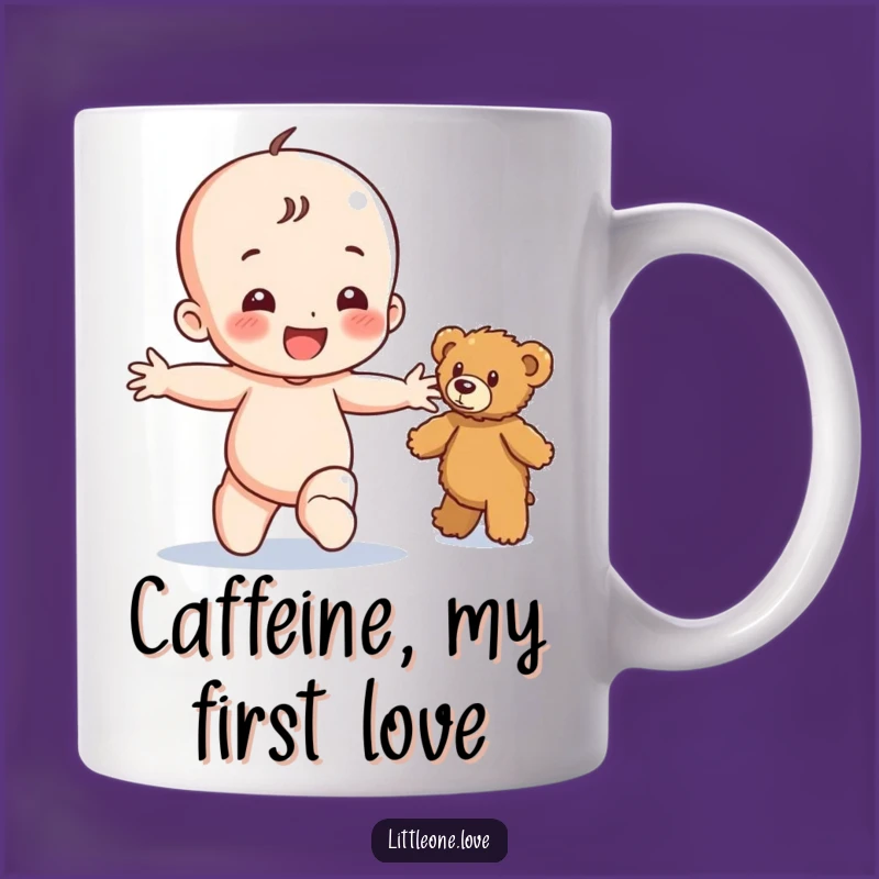 Funny Happy Baby Teddy Bear Mug - Joyful Toddler Character, Perfect Funny Gift for Bear Lovers