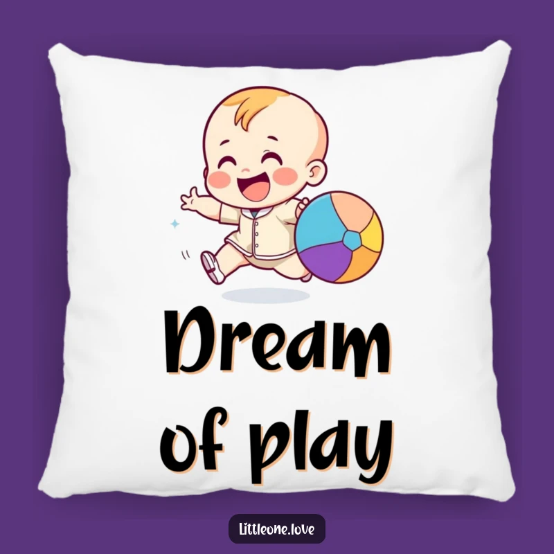 Funny Toddler Ball Chase Pillow: Cozy Giggling Kid Cushion Gift
