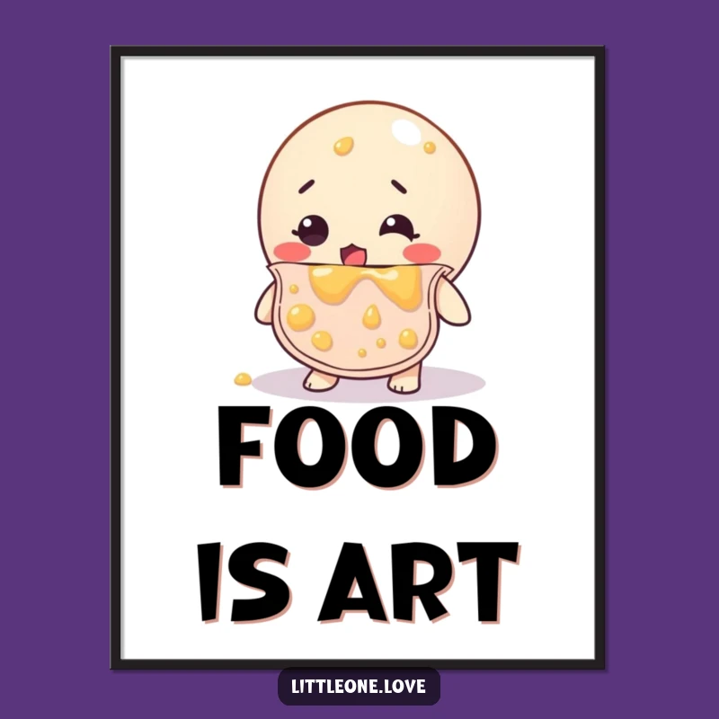 Funny Bewildered Baby Ball Bib Covered In Food Art - Instant Gift