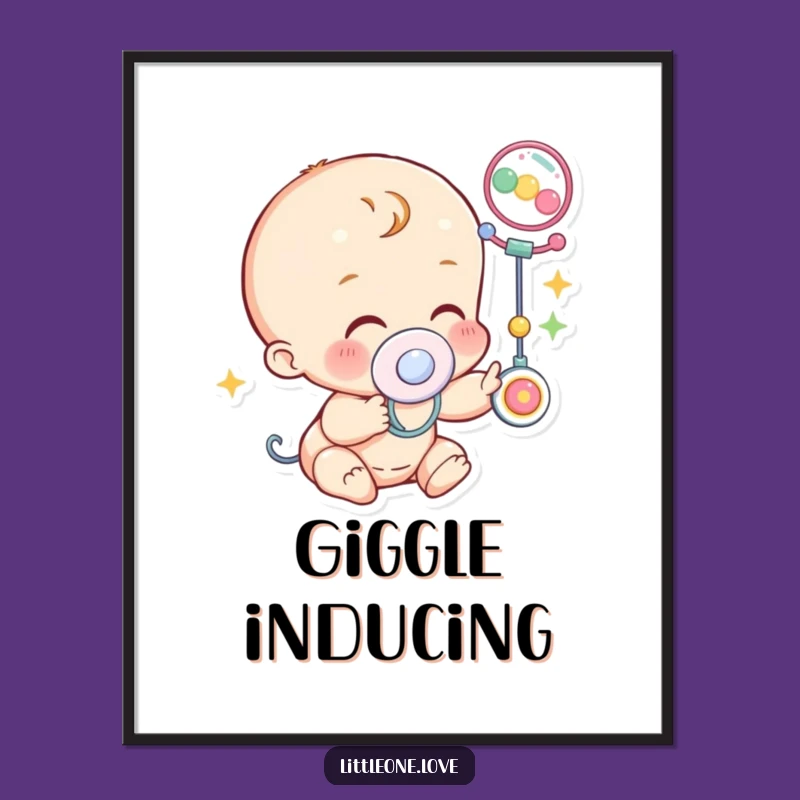 Funny Baby Pacifier Digital Art: Instant Playful Decor, Perfect Funny Gift!