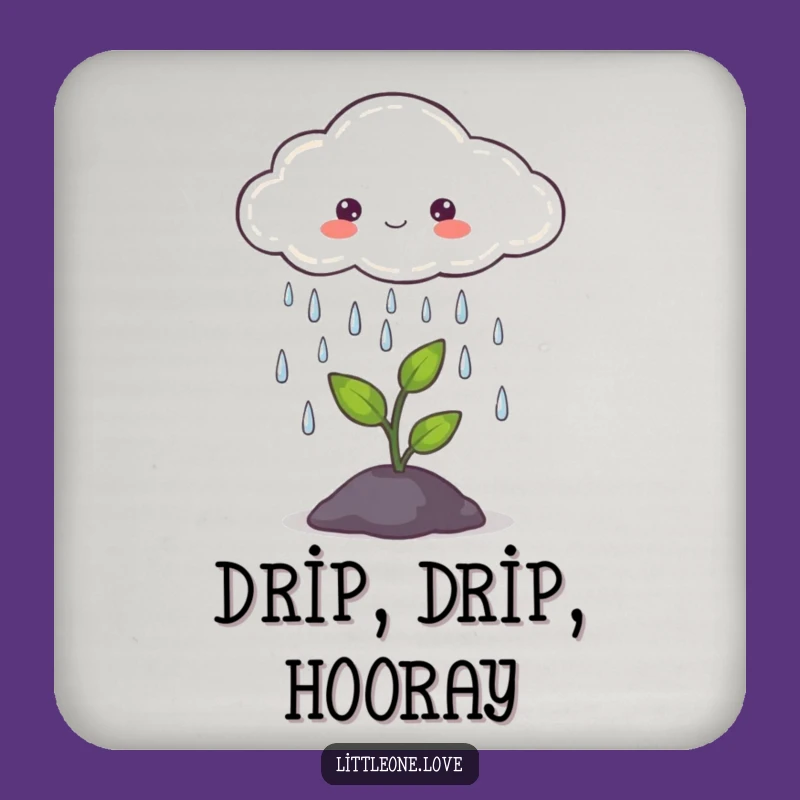 Funny Little Cloud Rain Sprout Coaster - Gentle Garden Gift