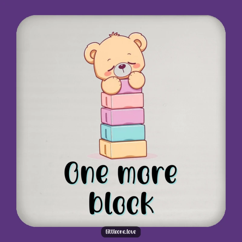 Funny Sleepy Teddy Bear Balancing Blocks Coaster - Party Game Gift