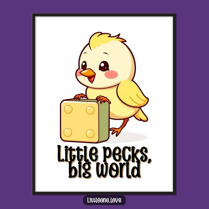 Funny Baby Bird Poster: Cute Pecking Art, Cheerful Decor, Makes a Great Funny Gift