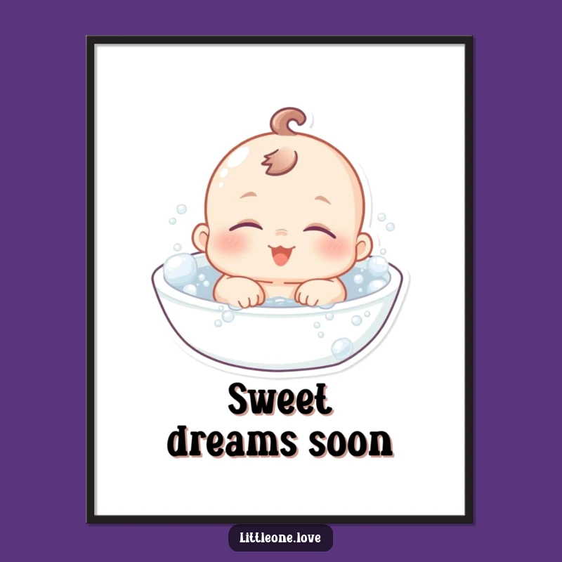 Funny Chubby Baby Bath Poster: Adorable Decor, A Sweet Funny Gift!