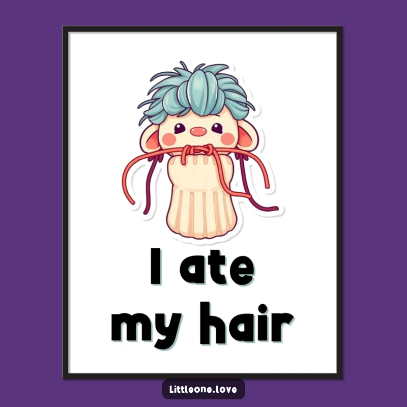 Funny Sock Puppet Yarn Mouth Stuck Poster - Whimsical Wall Art Gift