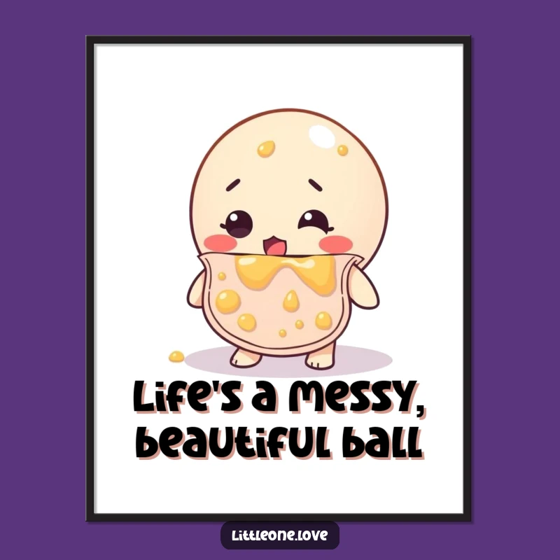 Funny Baby Food Ball Free Printable Wall Art - Humorous Downloadable Decor
