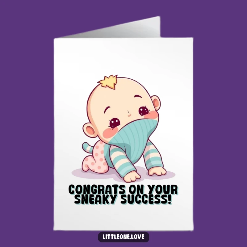 Free Printable Congrats Card: Sneaky Sock Puppet, Funny Downloadable for Clever Wins
