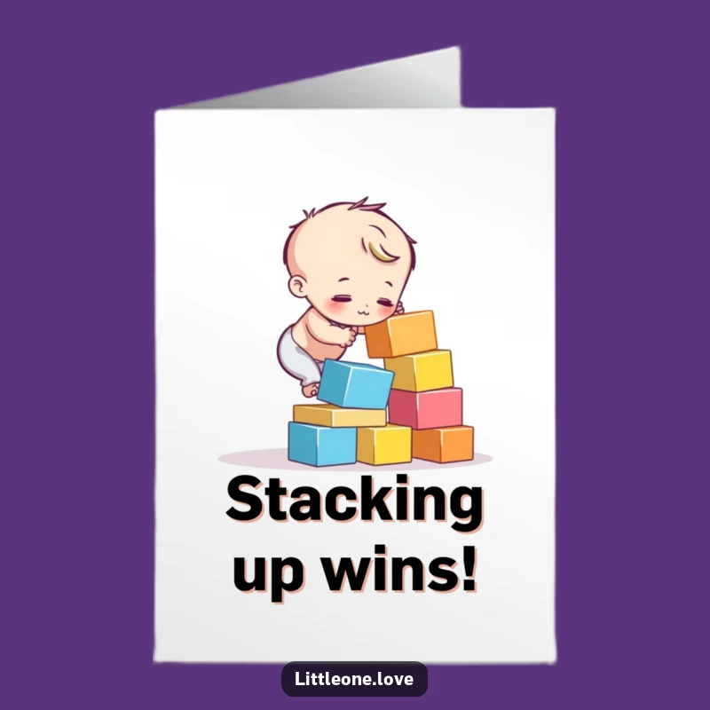 Free Printable Congrats Card: Tumbling Blocks, Child's Effort, Celebrate Trying