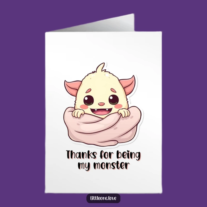 Free Printable Funny Baby Monster Thank You Card - Peekaboo Character DIY Downloadable