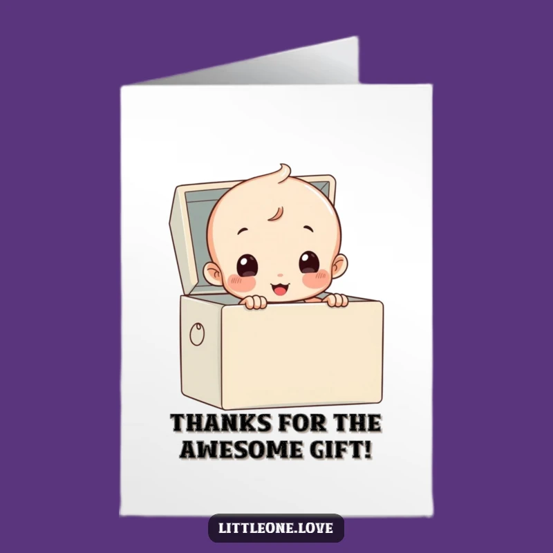 Free Printable Thank You Card - Baby Diaper Surprise Toy Box Downloadable Gift