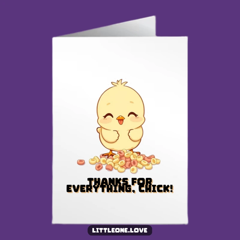 Free Printable Thank You Chick Card - Funny Downloadable Cereal Lover Gratitude Gift