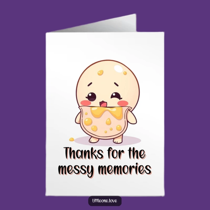 Funny Baby Food Ball Free Printable Thank You Card - DIY Downloadable Gift