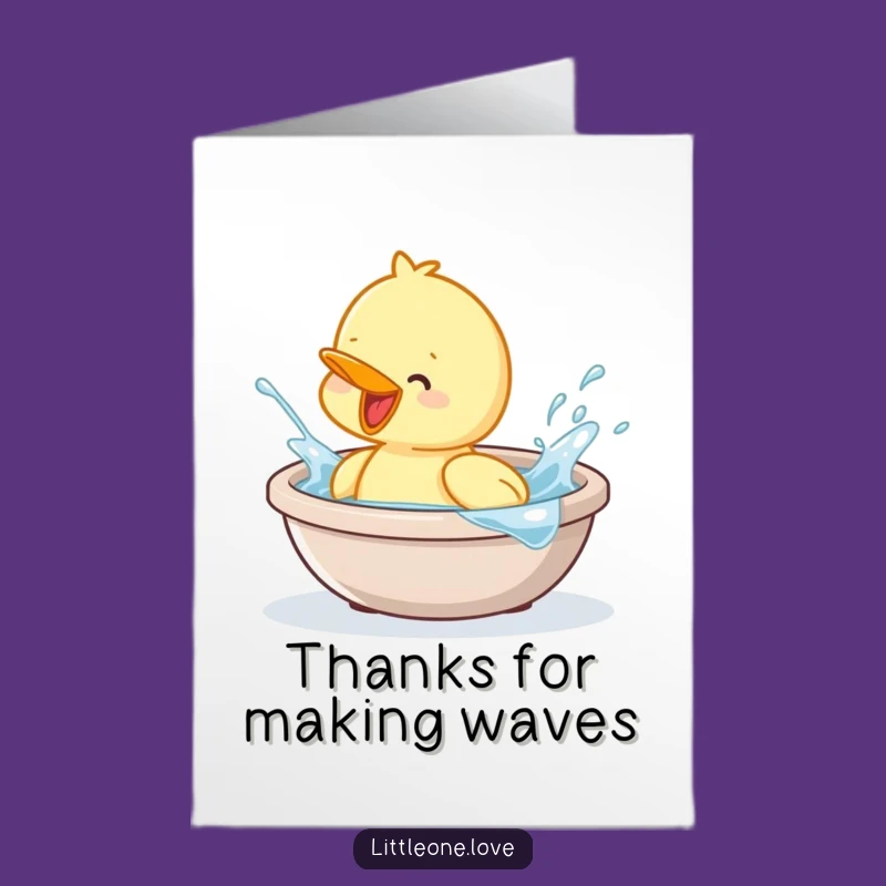 Thank You Duckling Free Printable Card - Cheerful DIY Downloadable
