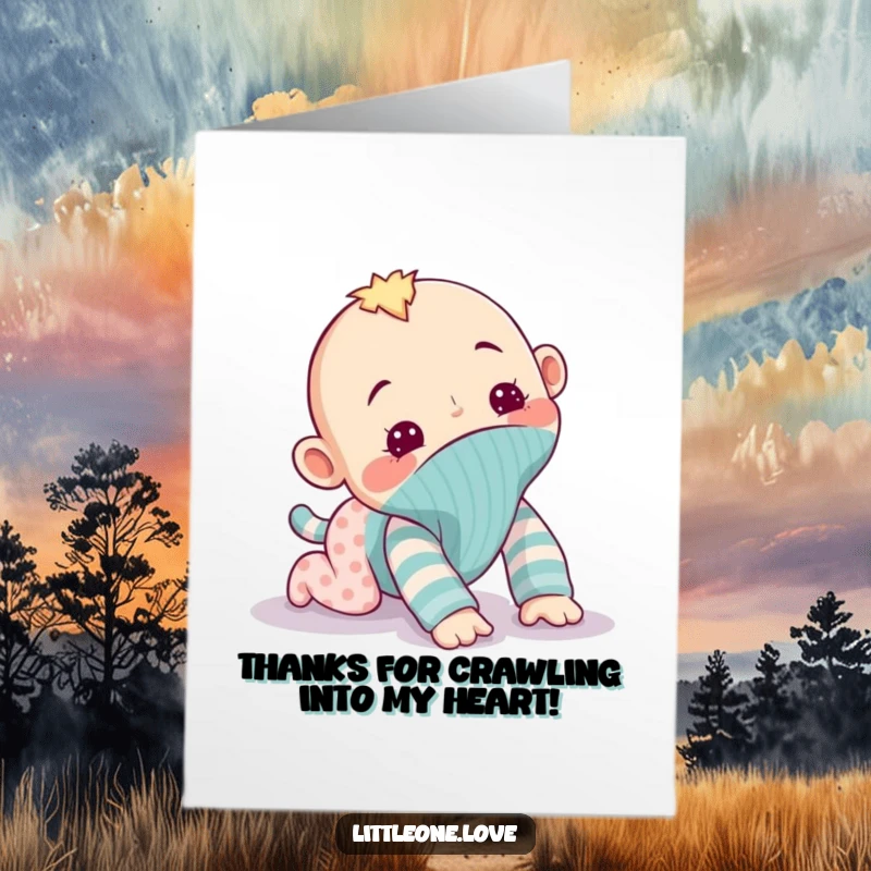 Funny Free Printable Thank You Card: A mischievous sock puppet hilariously attempting to crawl away, offering a funny thank you.
