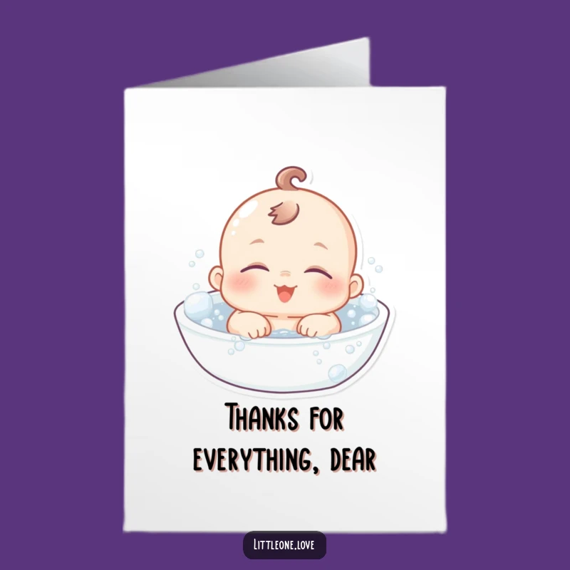 Free Printable Thank You Card: Happy Bath Baby, Sweet Downloadable Gift