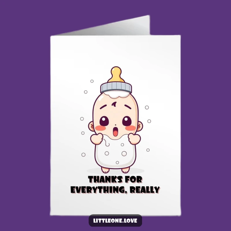Thank You Baby Bottle Free Printable Card - Funny DIY Downloadable
