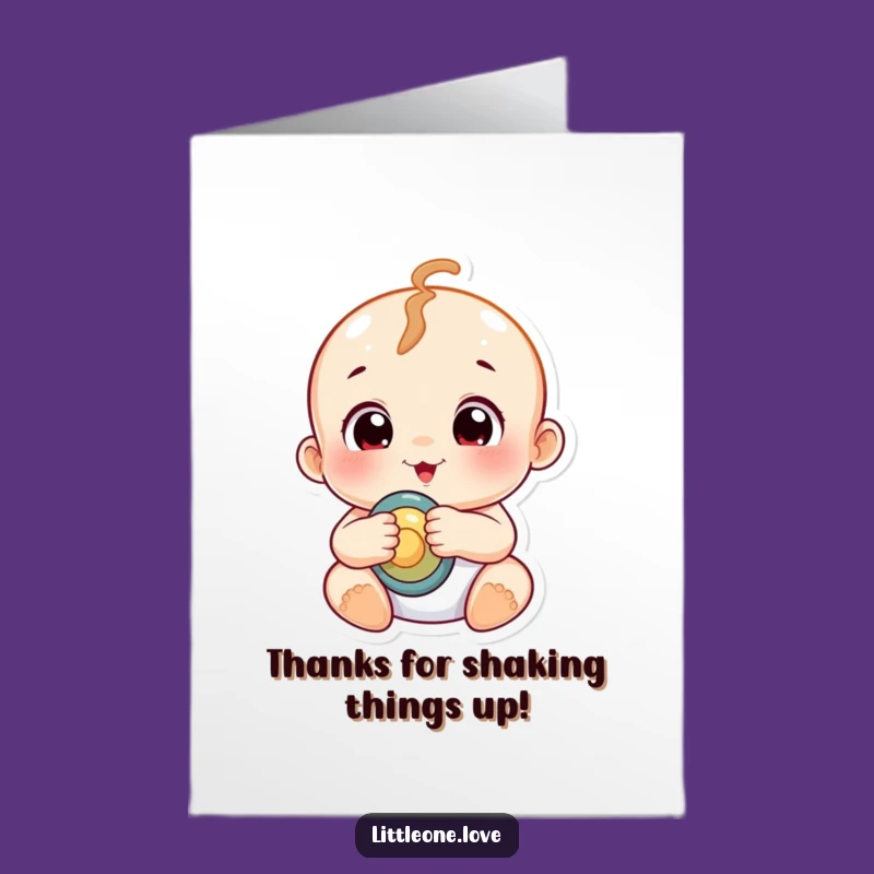Free Printable Funny Baby Thank You Card - Chubby Character DIY Downloadable Gift