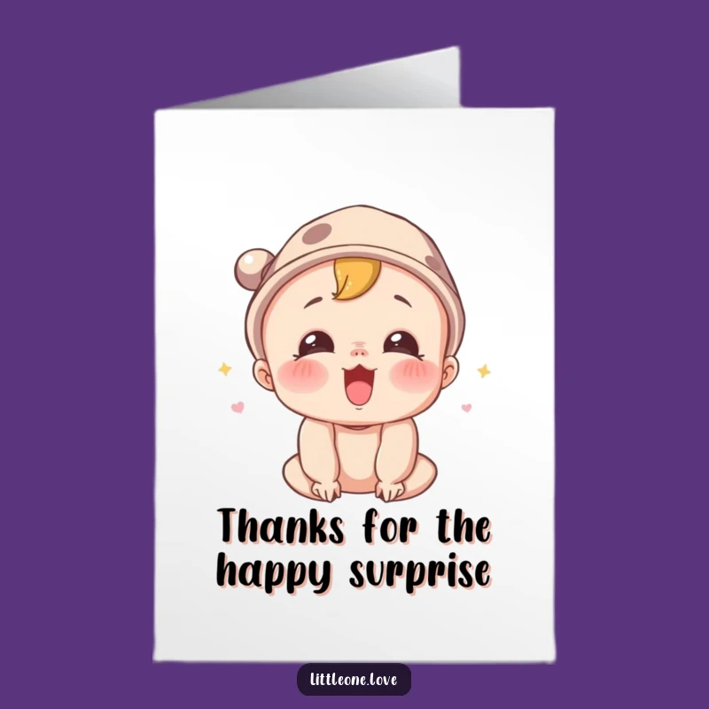 Free Printable Surprised Baby Thank You Card - Joyful Downloadable Gift