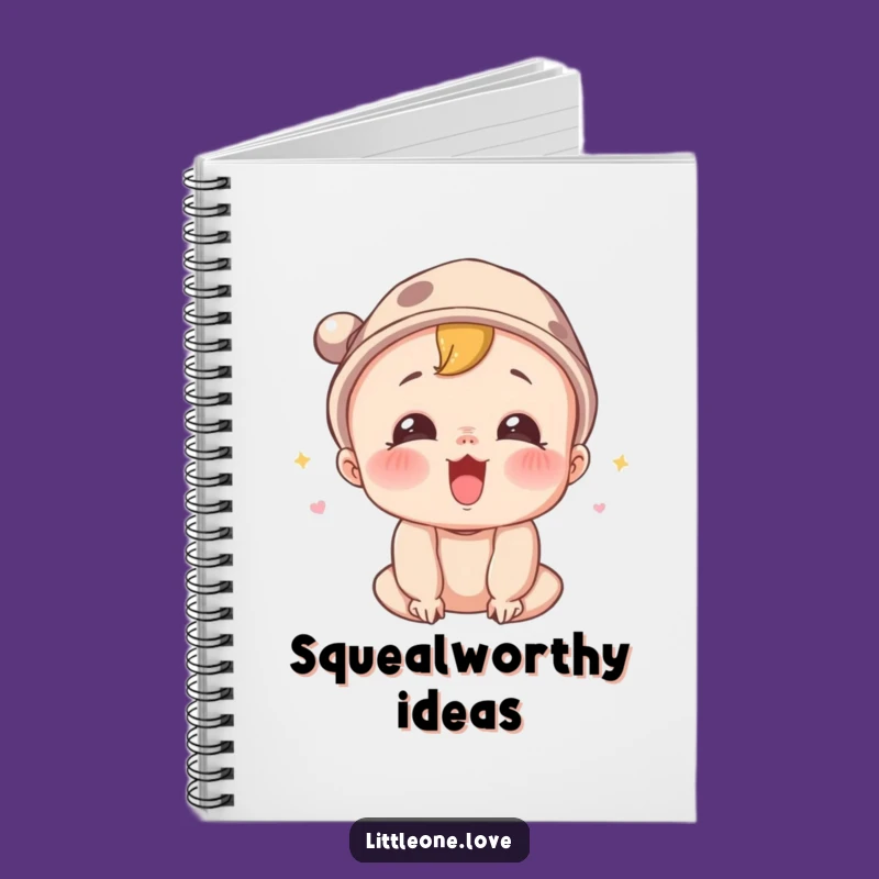 Funny Surprised Baby Squeal Notebook - Hat Character Journal, Creative Funny Gift for Notes