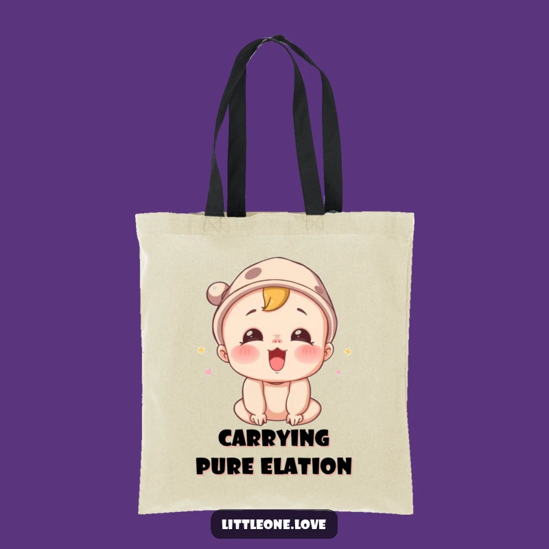 Funny Surprised Baby Squeal Tote Bag - Hat Character Carry-All, Charming Funny Gift for Go-Getters