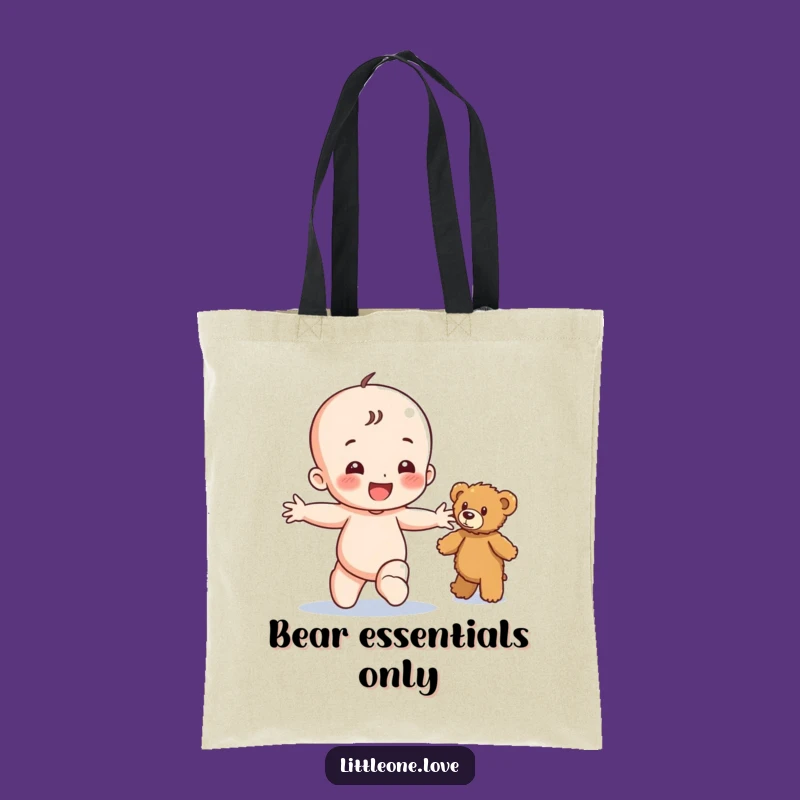 Funny Happy Baby Teddy Bear Tote Bag - Toddler Character Carry-All, Charming Funny Gift for Essentials