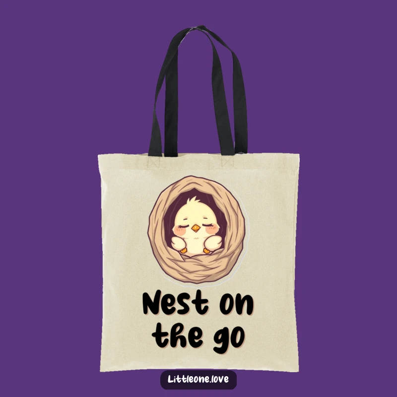 Funny Sleepy Bird Tote Bag: Cute Nest Peek Accessory