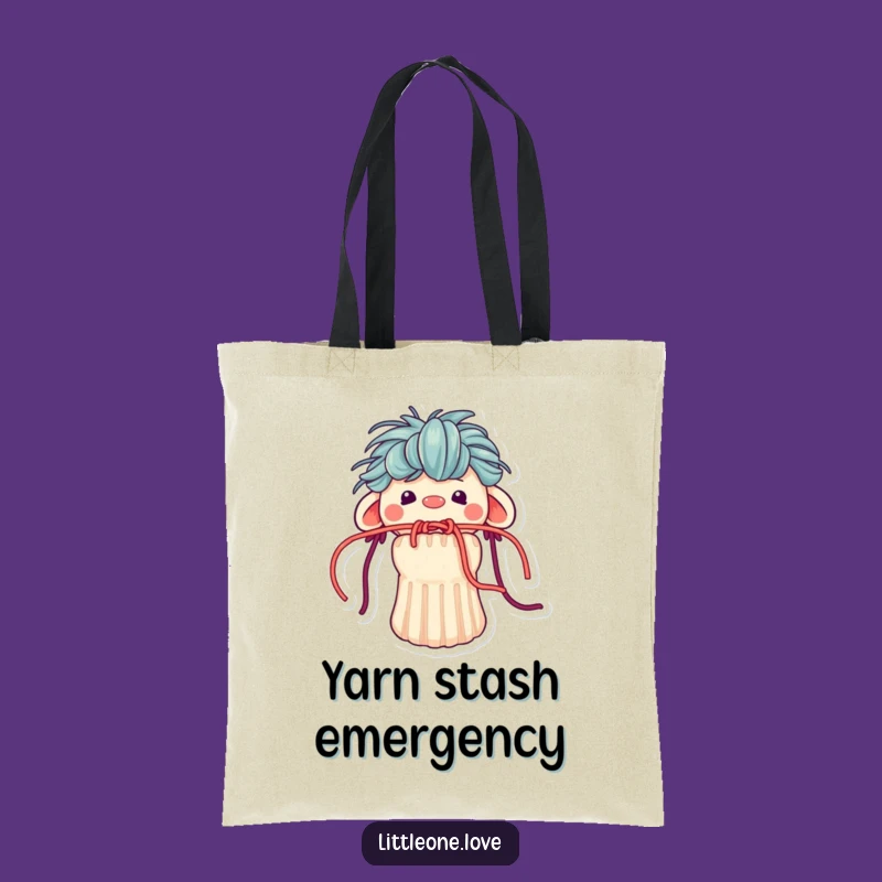 Funny Sock Puppet Yarn Mouth Stuck Tote Bag - Crafty Carryall Gift